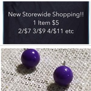 NEW 3mm Small Purple Ball Stud Earrings